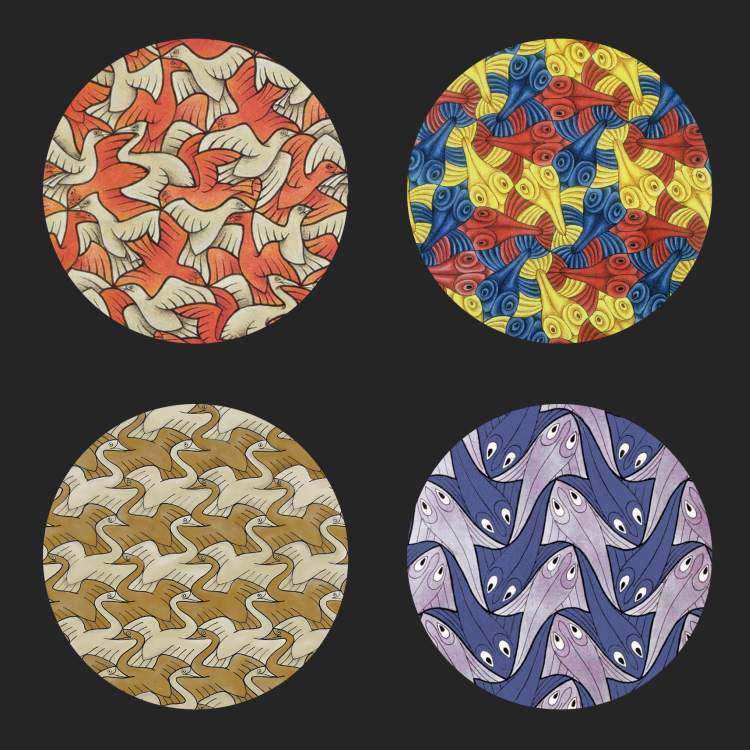 Set of 4 Coasters, hardened glass. (CS15)